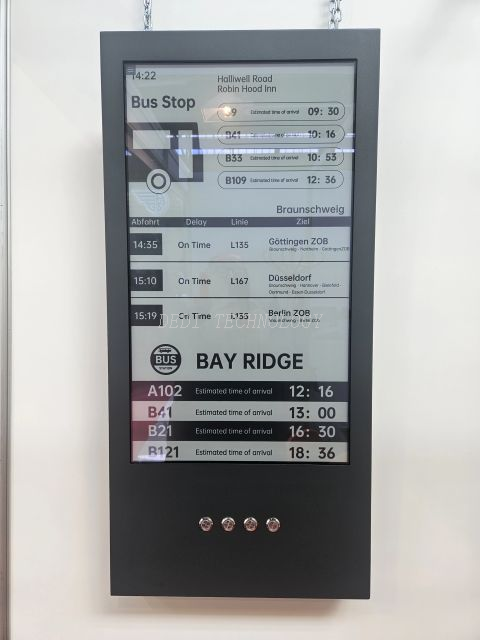 55inch E-Ink Signage Outdoor Big EInk Display, Bus Stop E-Ink Signage E-Ink Display Solar Power