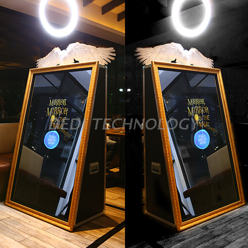 Dedi Portable Photobooth Kiosk, Selfie Photo Booth Kiosk, Magic Mirror Photo Booth Machine 