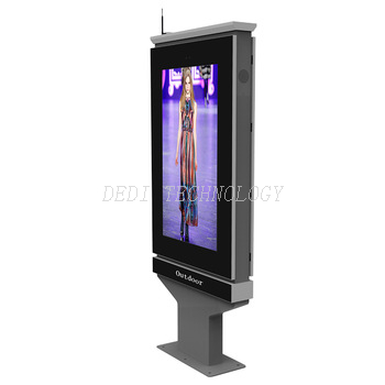 Shape-customized 55 inch digital outdoor advertising kiosk with DEDI access